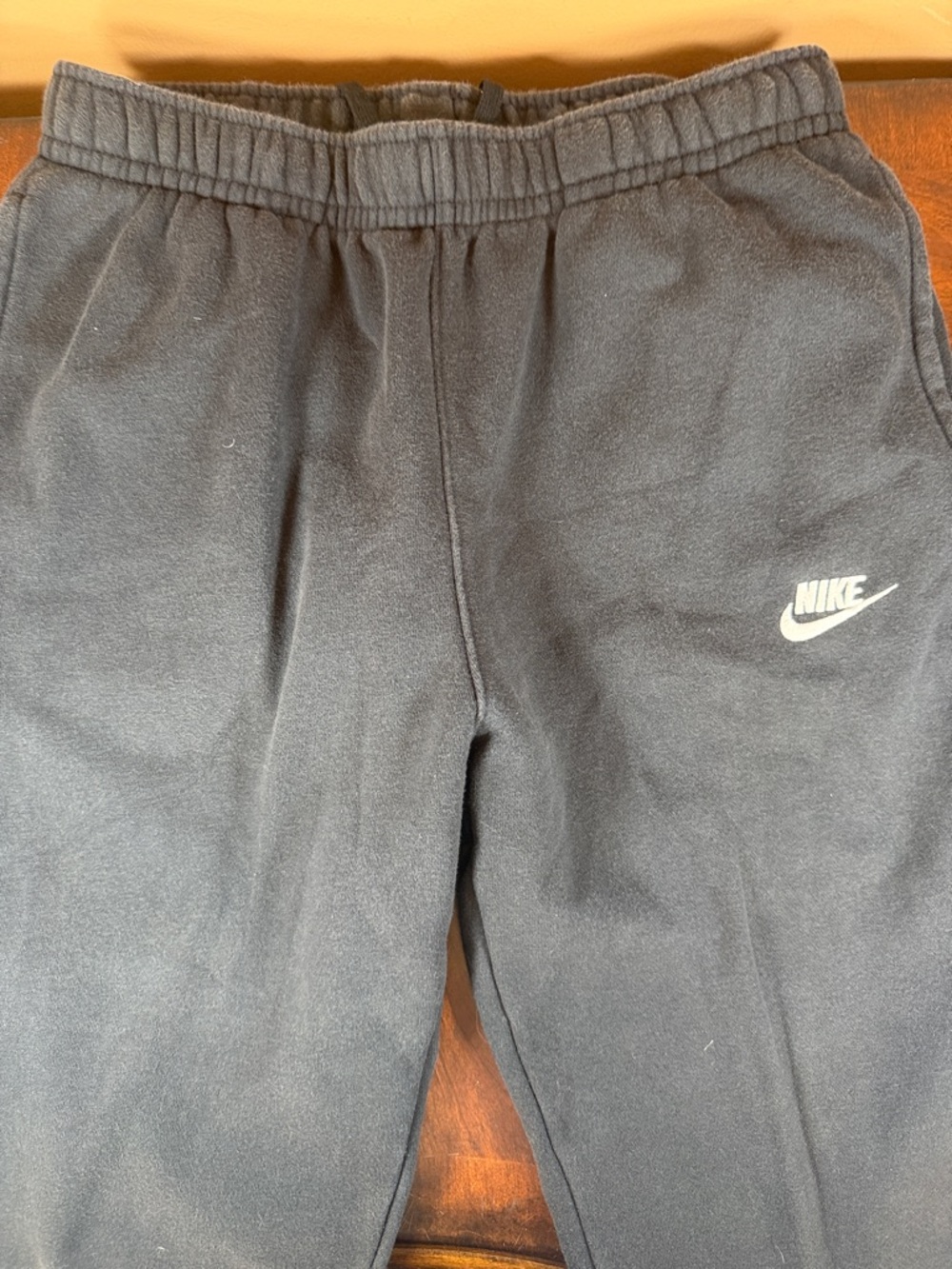 Nike Kids Black Jogger Sweatpants with White Swoosh